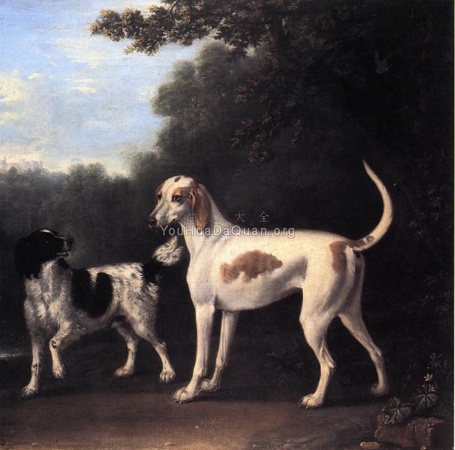 Two of the Duchess of Marlborough's Dogs - 约翰·伍顿